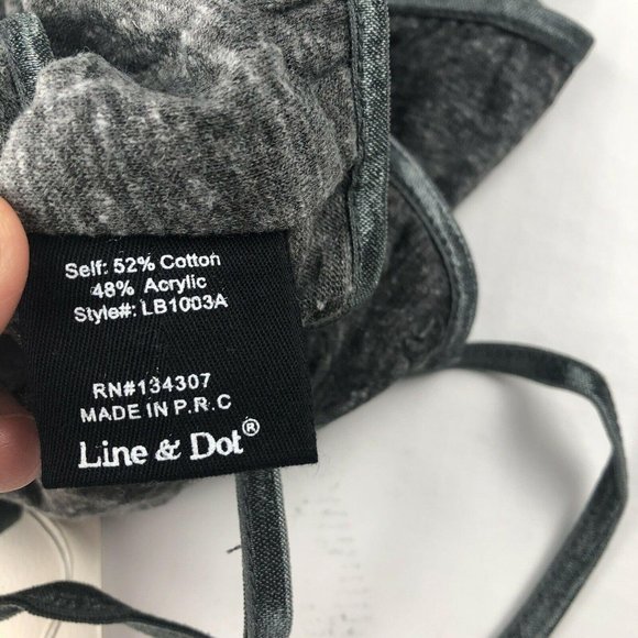 NWT LINE & DOT Charcoal Caged Wireless Bralette, charcoal, Size Large - Picture 7 of 7